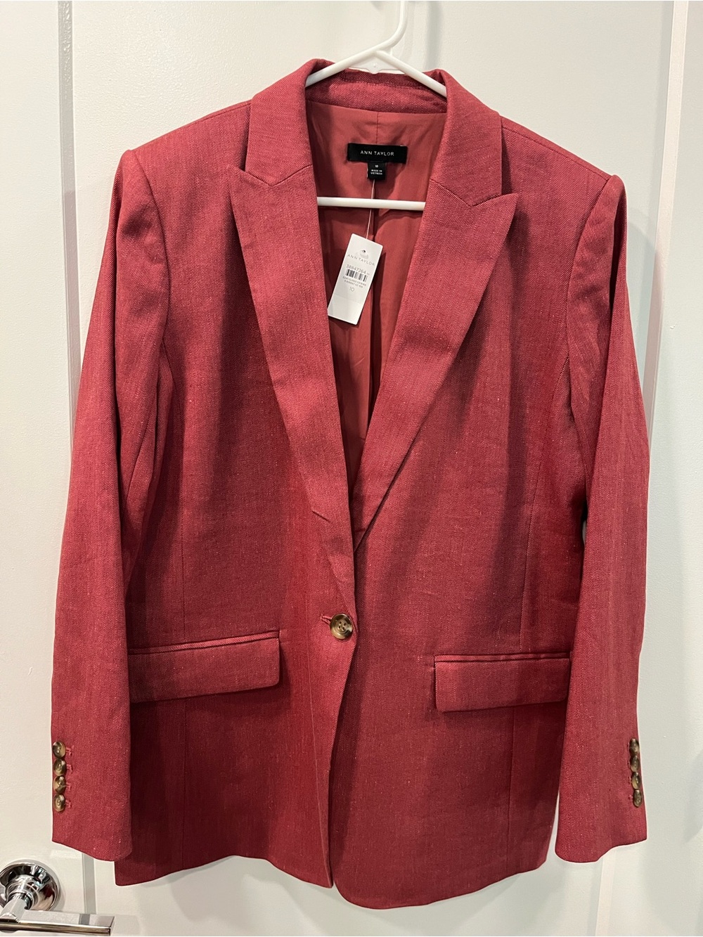 Ann Taylor Linen Blend Longline Blazer